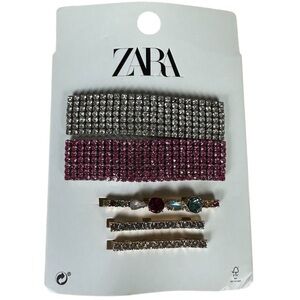 NWT Zara Rhinestone Hair Clips Set of 5 Glamour Party Accessory Sparkly